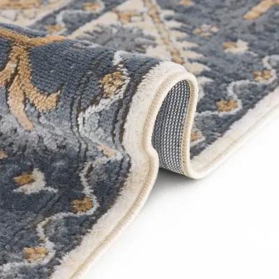 Madison Park Dakota Blue/Cream Tiled Border Area Rug