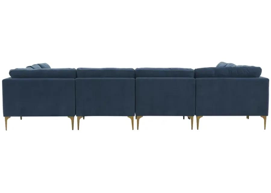 Serena Blue Velvet U-Sectional