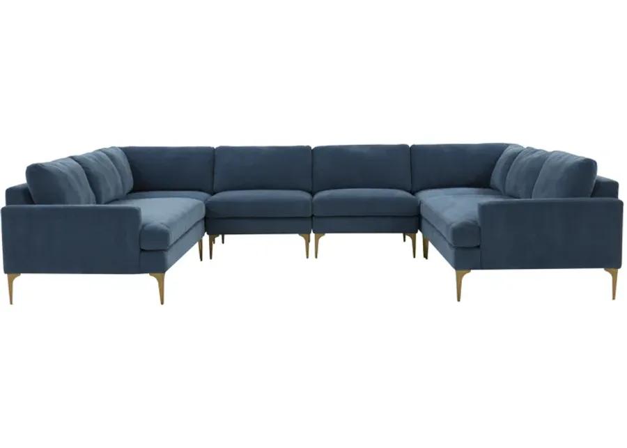 Serena Blue Velvet U-Sectional