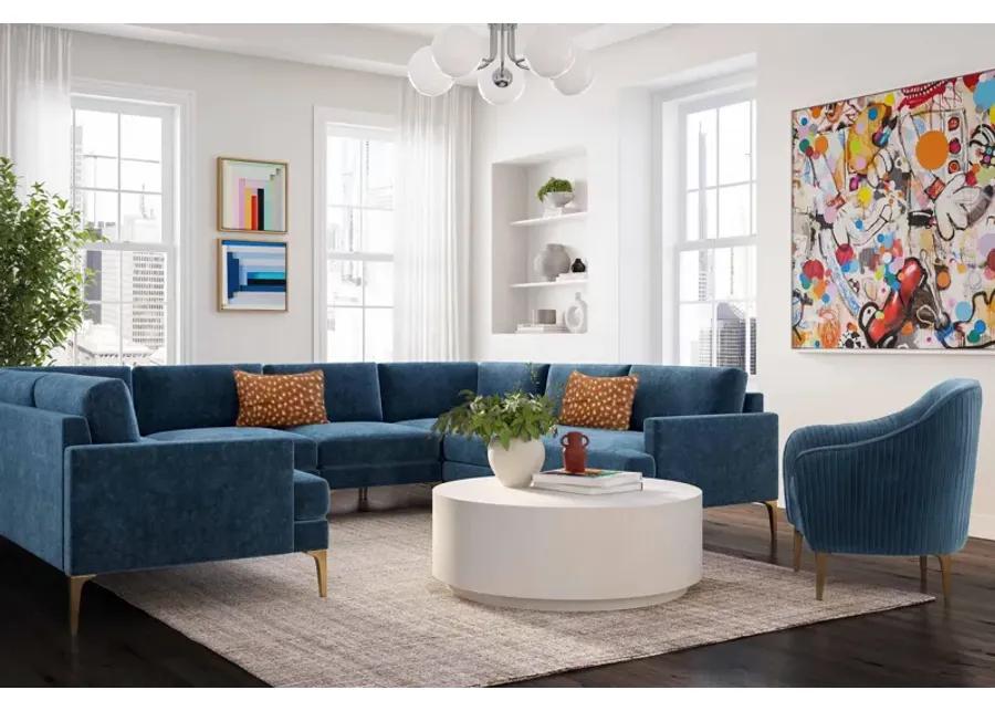 Serena Blue Velvet U-Sectional