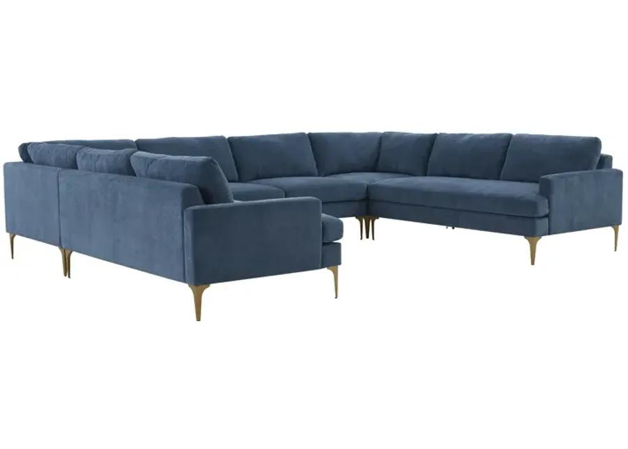 Serena Blue Velvet U-Sectional