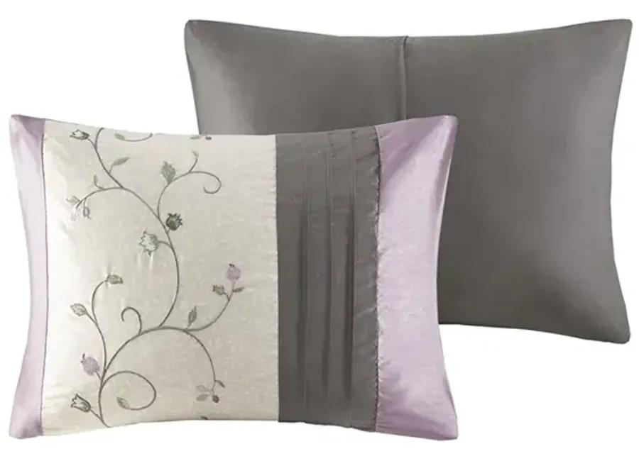 Madison Park Serene Purple Embroidered 7 Piece Comforter Set