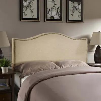 Curl Queen Nailhead Upholstered Headboard