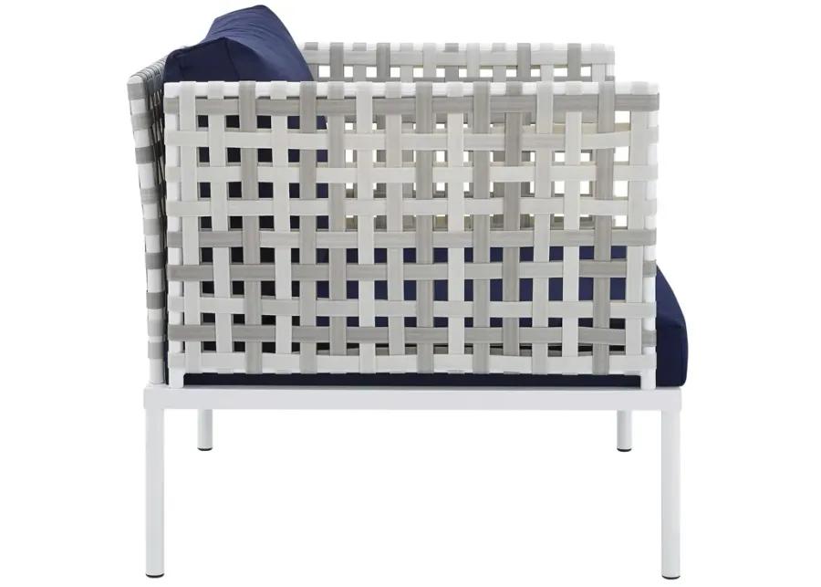 Harmony Sunbrella® Basket Weave Outdoor Patio Aluminum Armchair