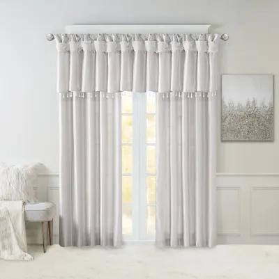 Madison Park Emilia Silver Twist Tab Lined Window Curtain Panel