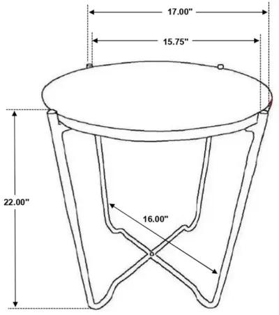 Latifa Round Accent Table with Marble Top Red and Black