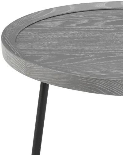 Niklaus 22" Round Side Table in Gray with Black Base