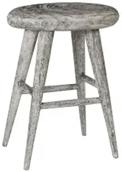 smoothed counter stool, chamcha wood, gray stone, oval