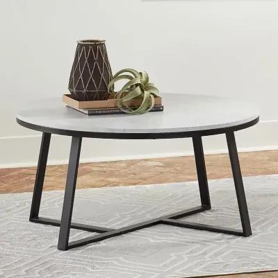 Demi round Coffee Table White And Matte Black