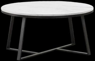 Demi round Coffee Table White And Matte Black