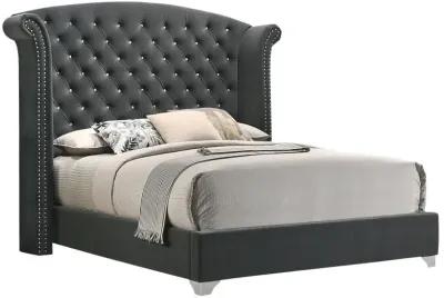 Melody 4-piece Queen Tufted Upholstered Bedroom Set Grey