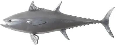 bluefin tuna fish wall sculpture, resin, polished aluminum finish