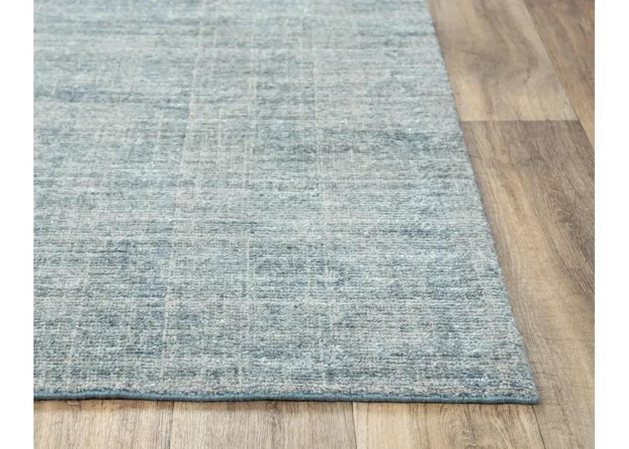 Grand Haven Aqua Solid Wool/Tencel 5' x 8' Rectangle Rug