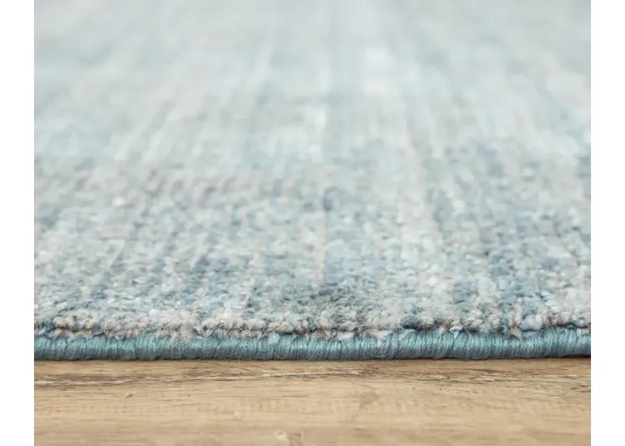 Grand Haven Aqua Solid Wool/Tencel 5' x 8' Rectangle Rug