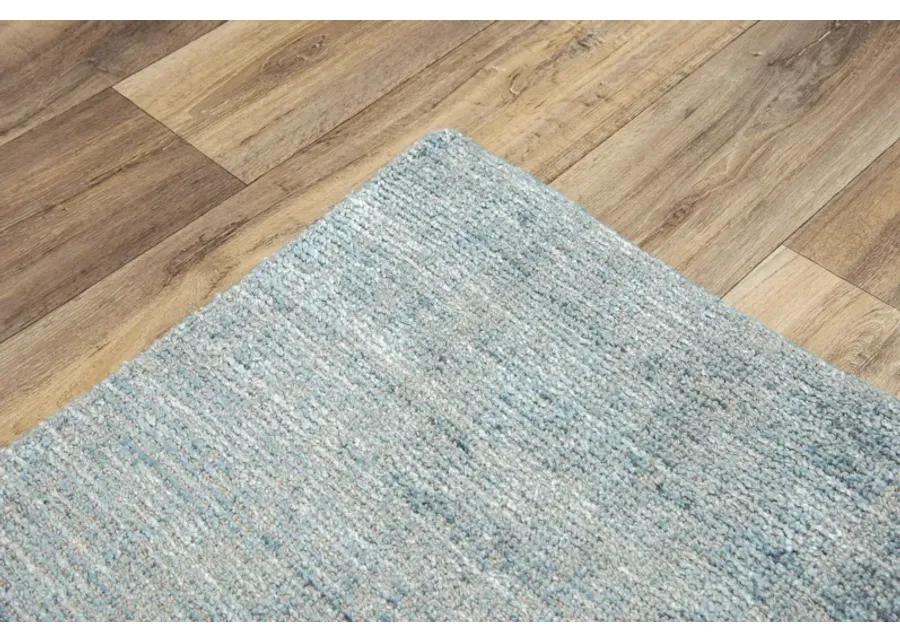 Grand Haven Aqua Solid Wool/Tencel 5' x 8' Rectangle Rug