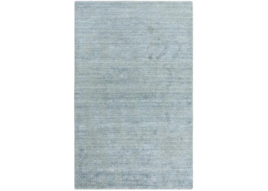 Grand Haven Aqua Solid Wool/Tencel 5' x 8' Rectangle Rug