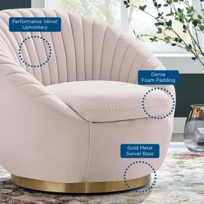 Whirr Tufted Performance Velvet Performance Velvet Swivel Chair