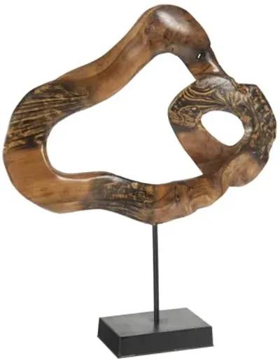 Carved Wood Swirl on Stand