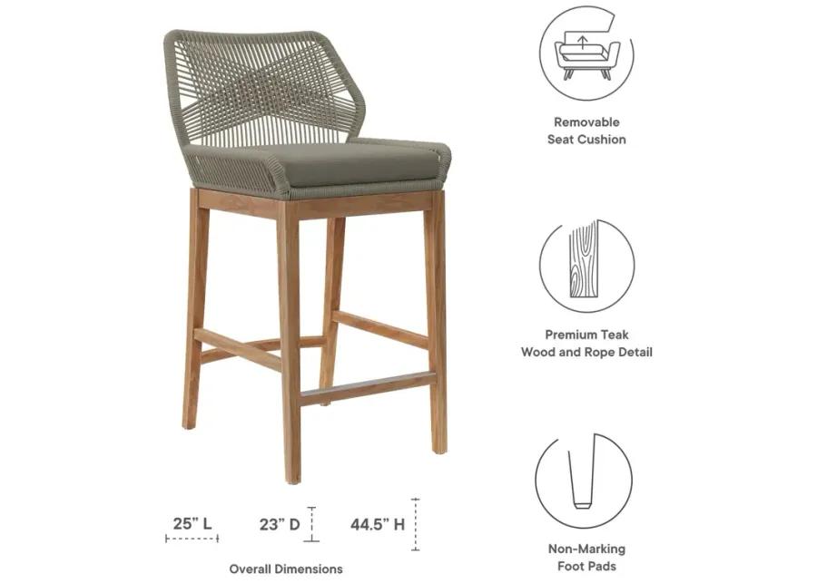 Wellspring Outdoor Teak Barstool