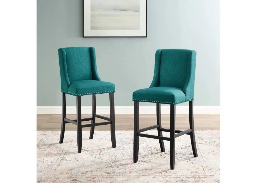 Baron Bar Stool Upholstered Fabric Set of 2