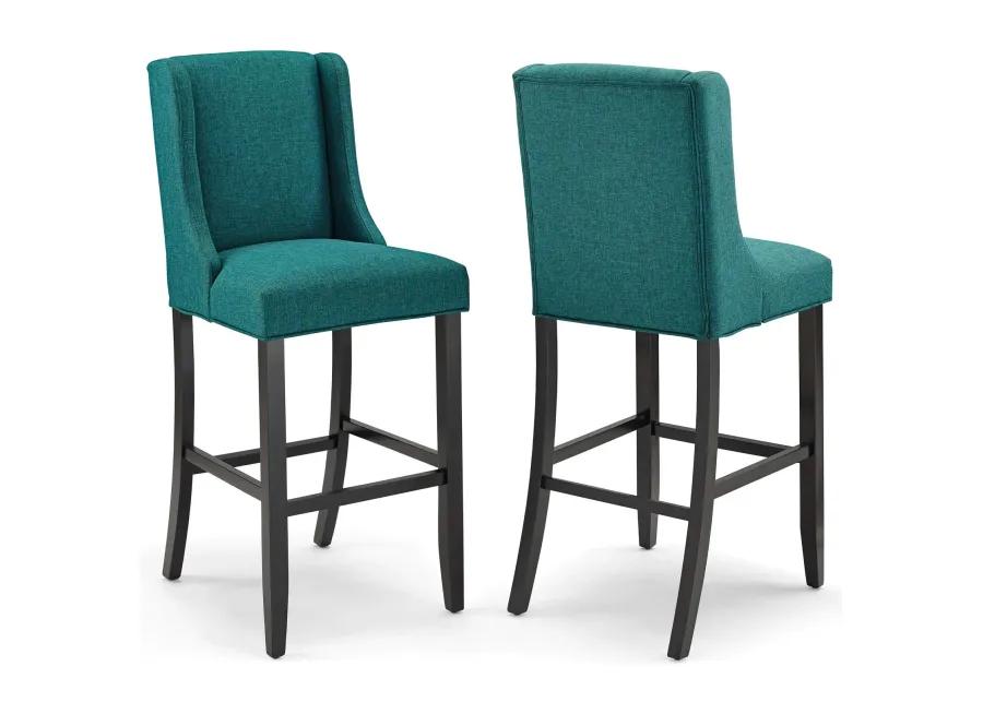 Baron Bar Stool Upholstered Fabric Set of 2