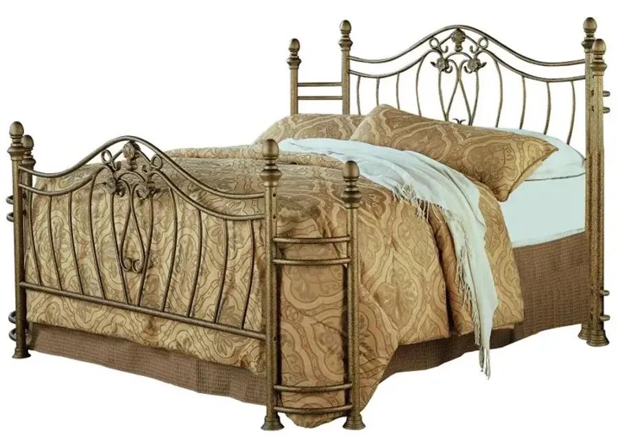 Sydney Eastern King Bed Antique Brushed Gold