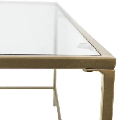 Arvi 44" Coffee Table in Clear Glass with Brass Base