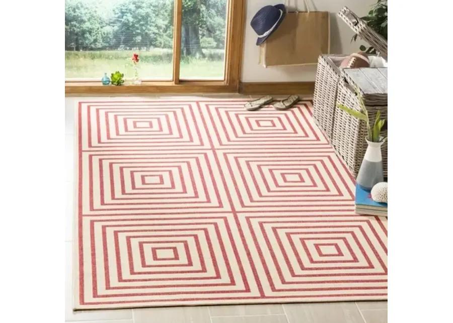 LINDEN 123 Collection LND123Q-4 Red / Creme 4' X 6'