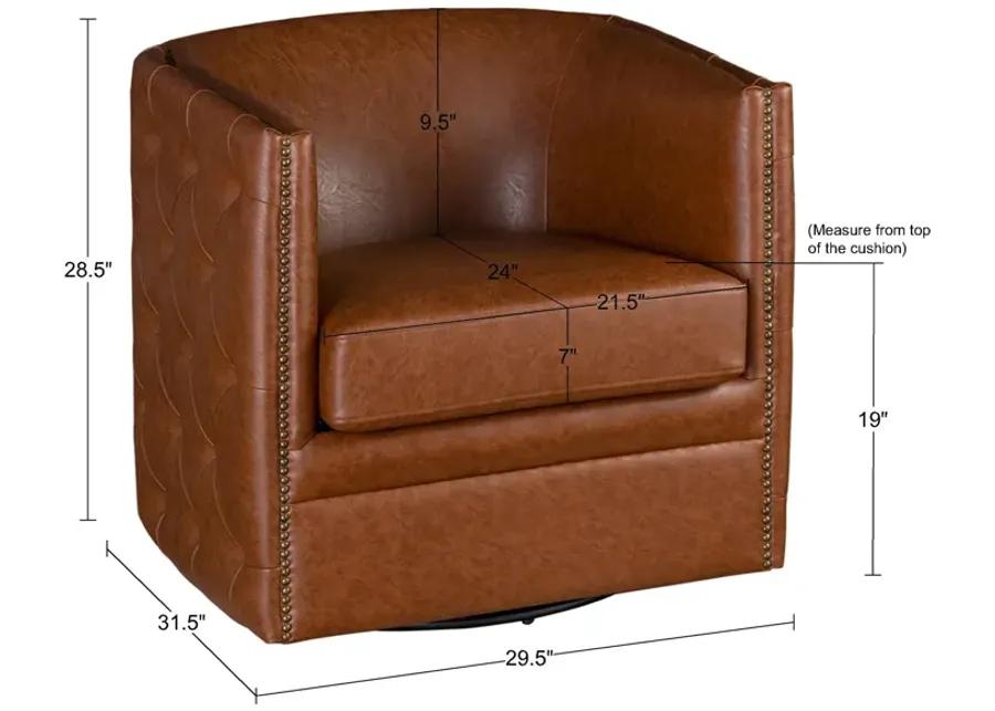 Capstone Tufted Barrel Swivel Chair