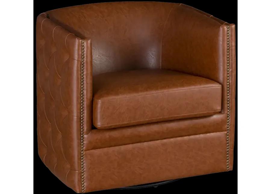 Capstone Tufted Barrel Swivel Chair