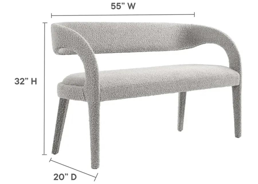 Pinnacle Boucle Fabric Accent Bench