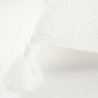 Solid Stripe White Pillow