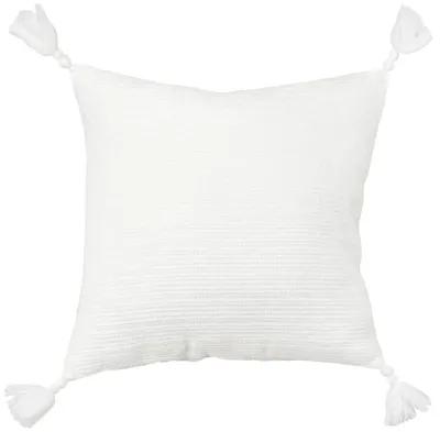 Solid Stripe White Pillow