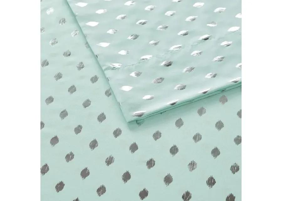 Intelligent Design Metallic Dot Aqua/Silver Printed Sheet Set