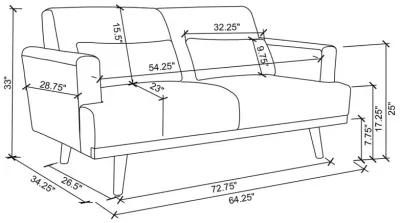 Blake 2-piece Upholstered Living Room Set with Track Arms Sharkskin and Dark Brown