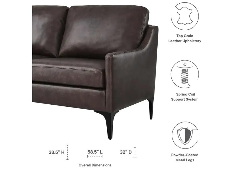 Corland Leather Loveseat