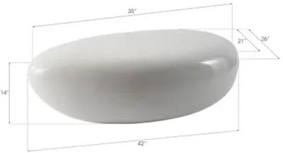 river stone coffee table, small, gel coat white