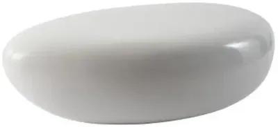 river stone coffee table, small, gel coat white