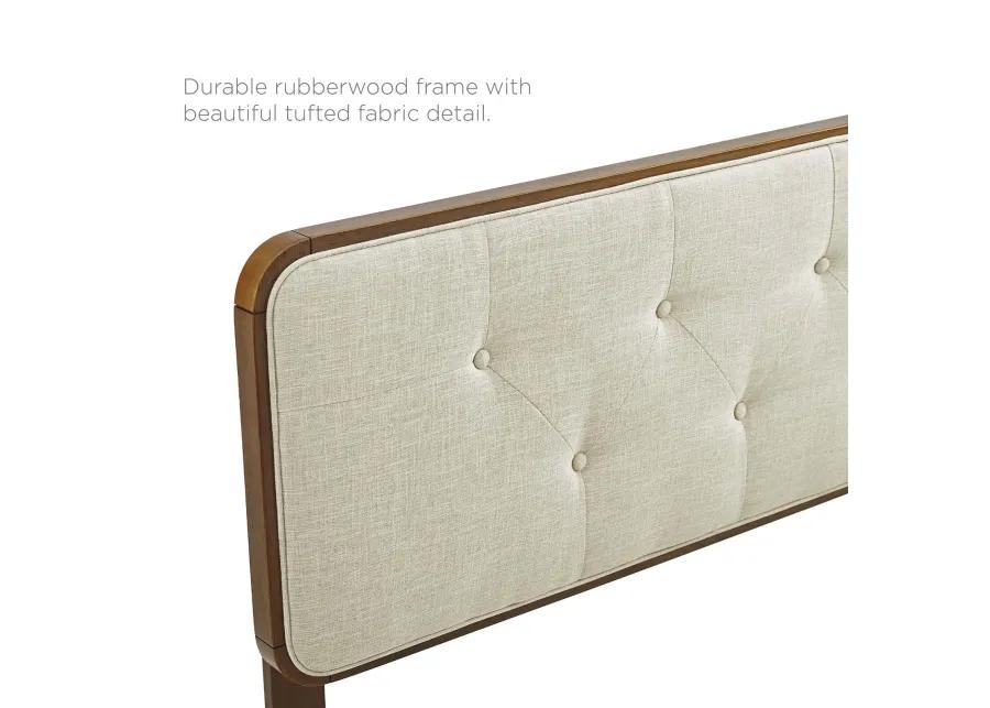 Collins Tufted King Fabric and Wood Headboard