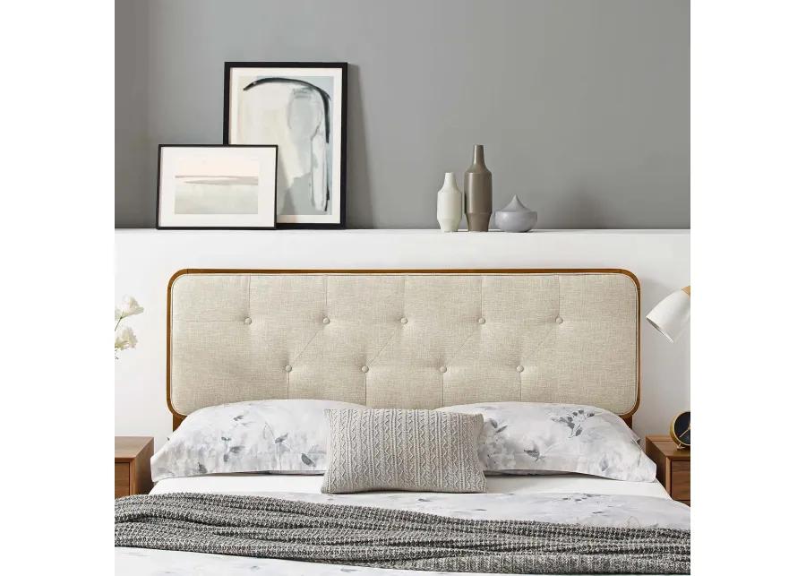 Collins Tufted King Fabric and Wood Headboard