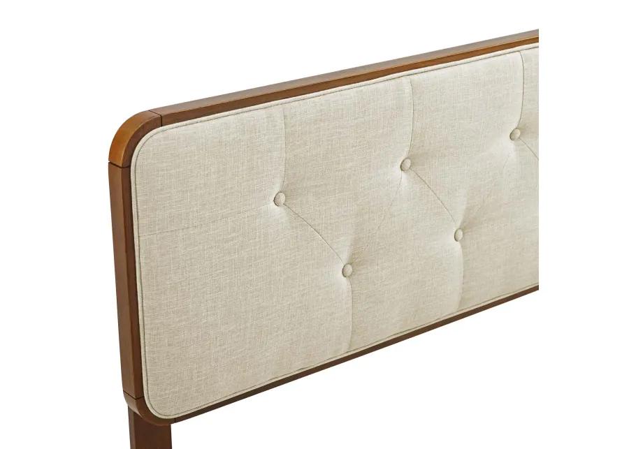 Collins Tufted King Fabric and Wood Headboard