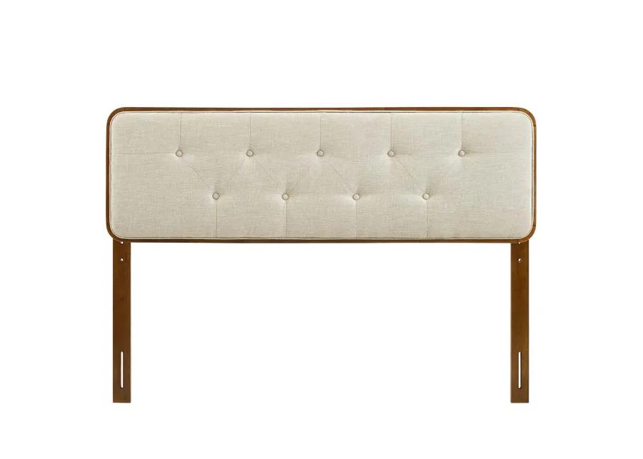 Collins Tufted King Fabric and Wood Headboard