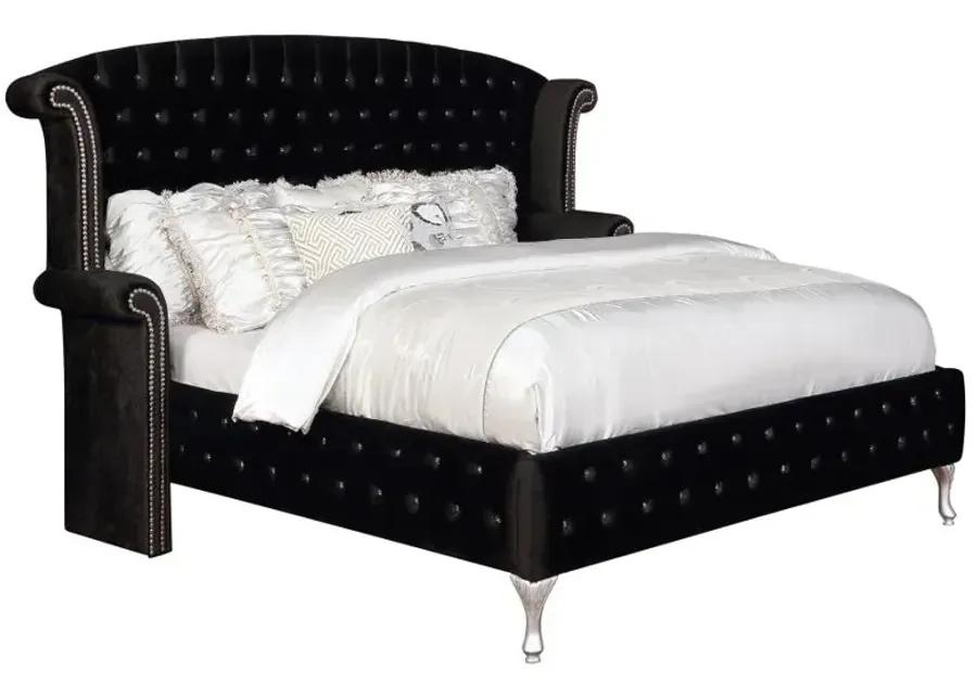 Deanna California King Tufted Upholstered Bed Black