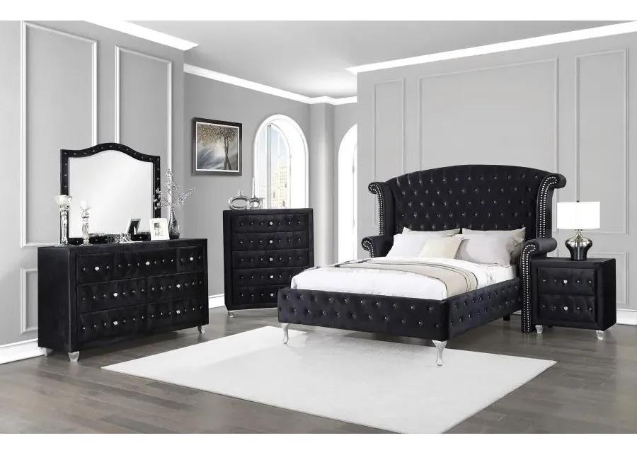 Deanna California King Tufted Upholstered Bed Black