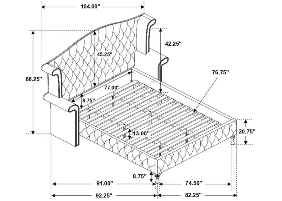 Deanna California King Tufted Upholstered Bed Black