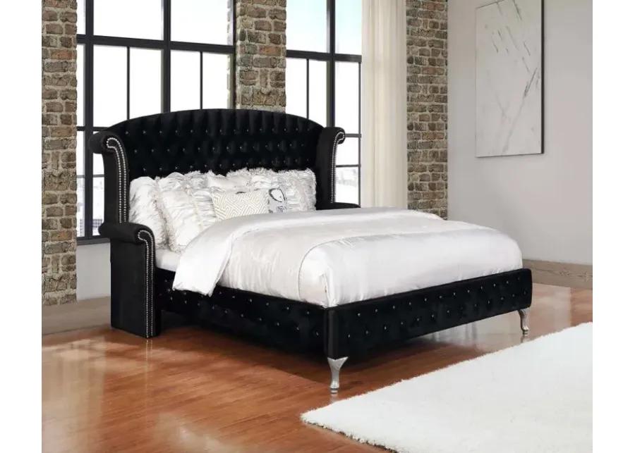 Deanna California King Tufted Upholstered Bed Black