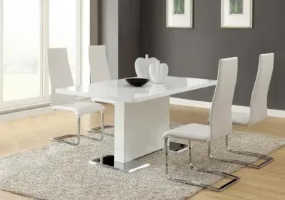 Anges 5-piece Dining Set White High Gloss and White