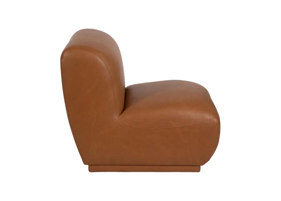 Armless Accent Chair, Brown