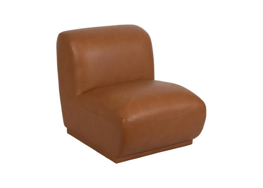 Armless Accent Chair, Brown