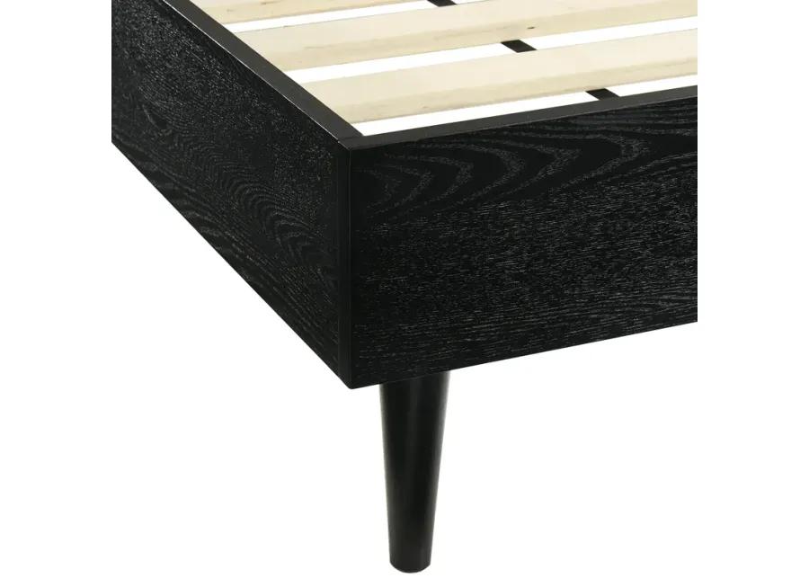 Artemio King Platform Wood Bed Frame in Black Finish